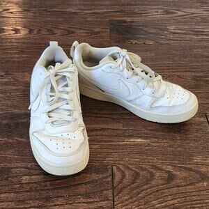 Nike Boys Court Borough Low 2 BQ5448-100 White Running Shoes Sneakers Size 7y